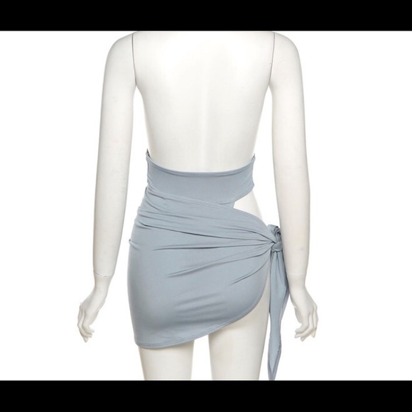 NEW! PEWTER GRAY BLUE CO ORD BIKINI SWIMSUIT SET - Picture 6 of 14